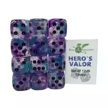 d6 18 мм «Доблесть героя» с черным (12), Game Dice - Diffusion (Role 4 Initiative)