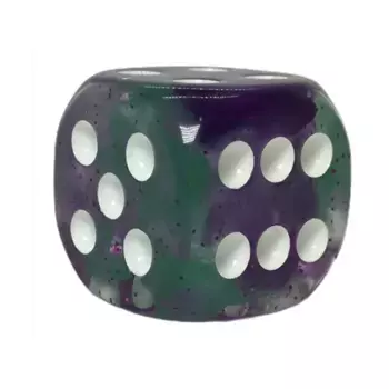 d6 18 мм Гоблин-зеленый с белым (8), Class & Creature Dice - d6 Sets