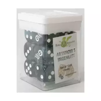 d6 18 мм Изобретательность ремесленника с белым символом класса (12), Class & Creature Dice - d6 Sets