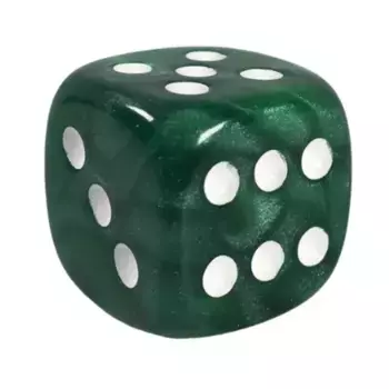 d6 18 мм мраморно-зеленый с белым (12), Game Dice - Marble (Role 4 Initiative)