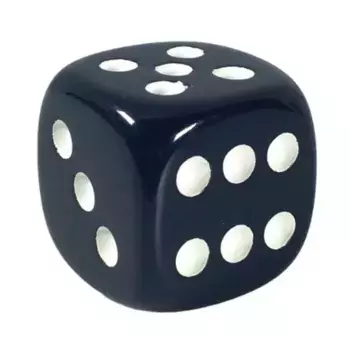 d6 18 мм непрозрачный холодный карбон с белым (12), Game Dice - Opaque (Role 4 Initiative)