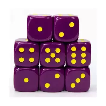 d6 18 мм непрозрачный темно-фиолетовый с желтым (12), Game Dice - Opaque (Role 4 Initiative)