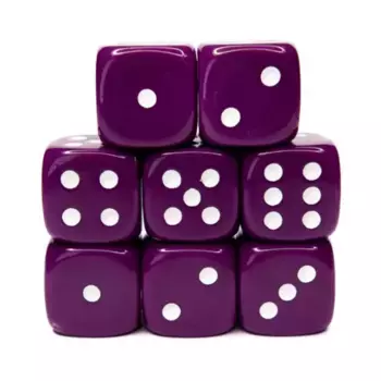 d6 18 мм непрозрачный темно-фиолетовый с белым (12), Game Dice - Opaque (Role 4 Initiative)