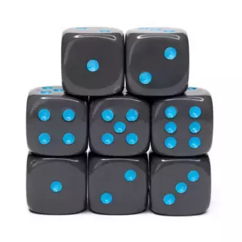 d6 18 мм непрозрачный темно-серый со светло-голубым (8), Game Dice - Opaque (Role 4 Initiative)