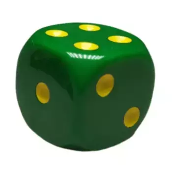 d6 18 мм непрозрачный темно-зеленый с желтым (12), Game Dice - Opaque (Role 4 Initiative)