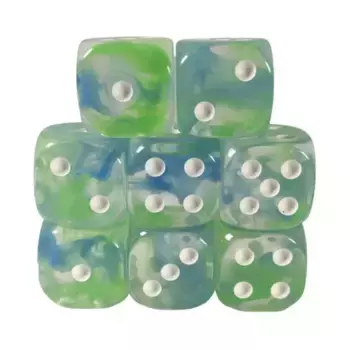 d6 18 мм Nixie's Brook с белым (8), Class & Creature Dice - d6 Sets