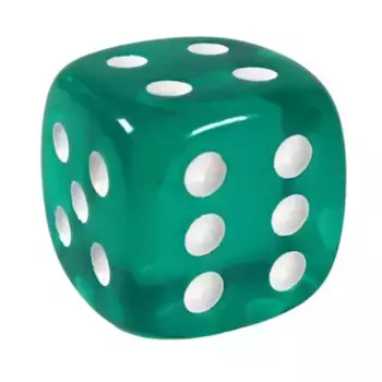 d6 18 мм полупрозрачный бирюзовый с белым (12), Game Dice - Translucent (Role 4 Initiative)