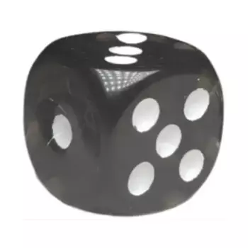 d6 18 мм, полупрозрачный черный с белым (12), Game Dice - Translucent (Role 4 Initiative)