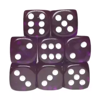 d6 18 мм, полупрозрачный темно-фиолетовый с белым (8), Game Dice - Translucent (Role 4 Initiative)