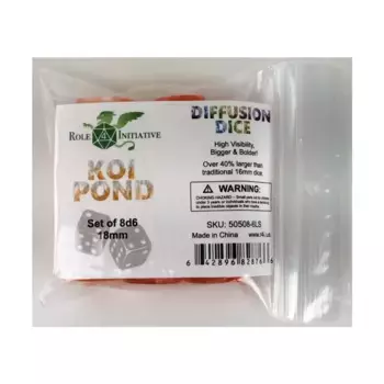 d6 18 мм Пруд с карпами кои, Game Dice - Diffusion (Role 4 Initiative)