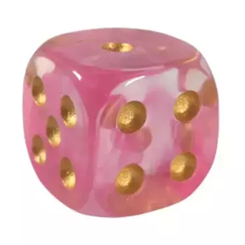 d6 18 мм розовое золото с золотом (12), Game Dice - Diffusion (Role 4 Initiative)