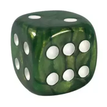 d6 18 мм с мерцающим изумрудным драконом и белым (12), Game Dice - Shimmer (Role 4 Initiative)