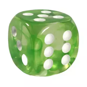 d6 18 мм слизево-зеленый с белым (12), Game Dice - Diffusion (Role 4 Initiative)
