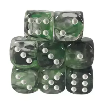 d6 18 мм Темный лес с белым (8), Game Dice - Diffusion (Role 4 Initiative)