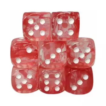 d6 18мм Вишня с белым (8), Game Dice - Diffusion (Role 4 Initiative)