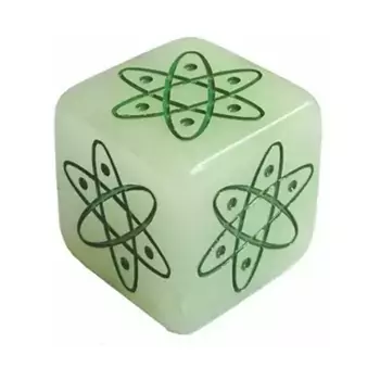 d6 19 мм Atomic с зеленым (светится в темноте), Dice (Black Oak)