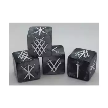 d6 19 мм «Мечи в каменном штампе» — завиток с белым, Dice (Black Oak)