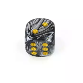 d6 20 мм Черный с золотом, Dice - Lustrous - d6 (Chessex)
