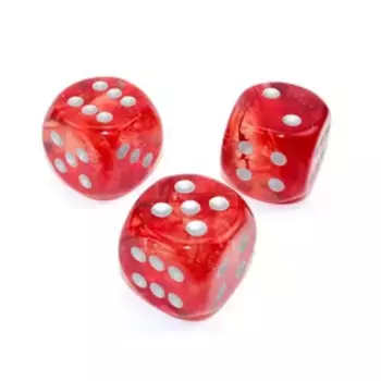 d6 30мм Красный с серебром, Dice - Nebula (Chessex)