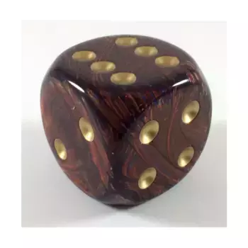 d6 50 мм Голубая кровь с золотом, Dice - Scarab (Chessex)