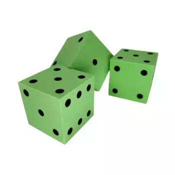 d6 50 мм пенопластовые кубики - зеленые, Dice - Foam (Koplow)