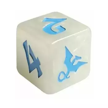 d6 Белый водоворот с синим, Dragon Dice (Black Oak)