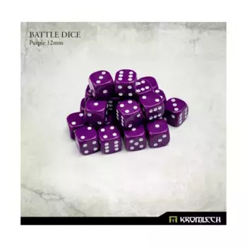 d6 Фиолетовый с белым – Мини-боевые кубики (25), Battle Dice (Kromlech)