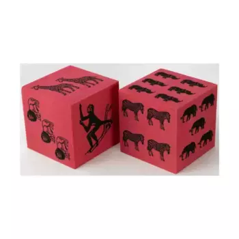 d6 Красные игральные кости животных, 50 мм (2), Dice - Foam (Koplow)