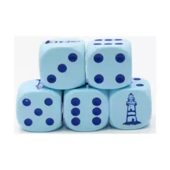 d6 Кубик маяка Голубой с темно-синим (5), Dice - Themed Dice