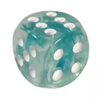 d6 Морская пена 18 мм с белым (12), Game Dice - Diffusion (Role 4 Initiative)