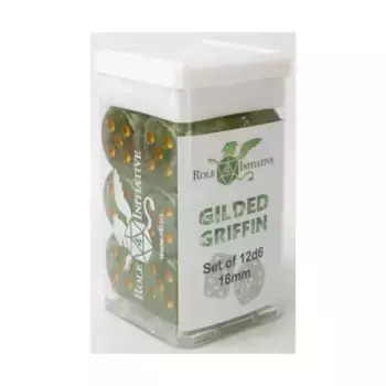 d6 Позолоченный грифон 18 мм с золотом (12), Class & Creature Dice - d6 Sets
