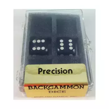 d6 Прецизионные кости для нард, черные с белым (2), Dice - Symbols, Functional & Unique Dice
