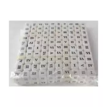 d6 Римская цифра VM Белый с черным (200), Dice - Symbols, Functional & Unique Dice