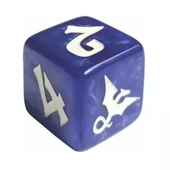 d6 Синий вихрь с белым, Dragon Dice (Black Oak)
