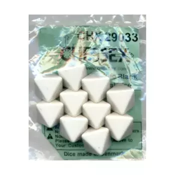 d8 Пустой белый (10), Dice - Blank (Chessex)
