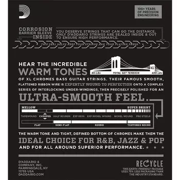D'Addario ECB81SL Chrome Bass FW Набор мягких сверхдлинных струн