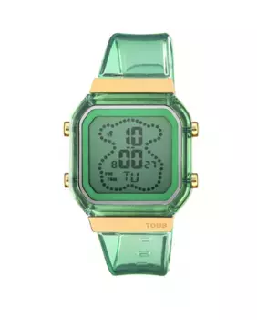 D-Bear Fresh цифровые женские часы мятного цвета из поликарбоната и стали Tous, зеленый