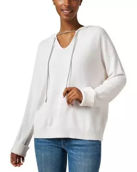 D.Exterior Пуловер с капюшоном из смеси кашемира и шерсти, белый