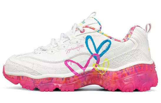 D"LITES CRYSTAL Кроссовки женские с низким верхом розового/белого цвета Skechers