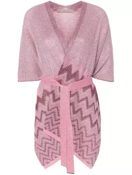 D.Внешнее пончо с шевронной вязкой D.Exterior, розовый
