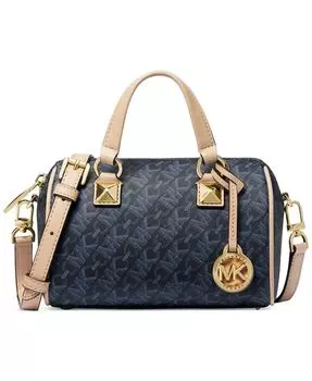Дафл через плечо с логотипом Grayson Michael Kors, синий
