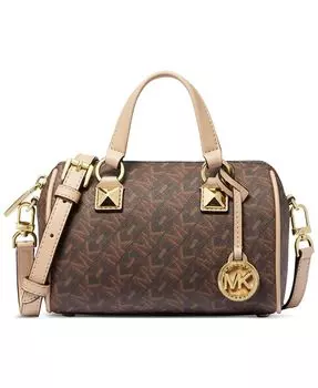 Дафл через плечо с логотипом Grayson Michael Kors, коричневый