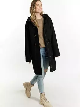 Дафлкот из смесовой шерсти Dreimaster, черный