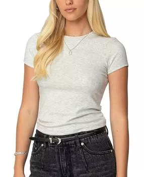 Дафни ребристая футболка Edikted, серый