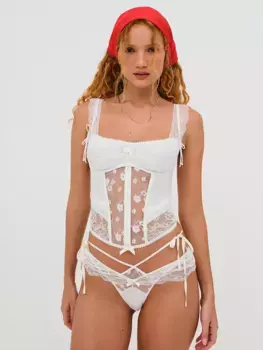 Dahlia Бюстье, боди For Love & Lemons, белый