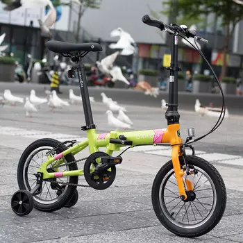 DAHON детская коляска для пожилых людей, 14-дюймовое алюминиевое колесо для студентов, мальчиков и девочек, маленькое колесо KAA411, оранжевый, зеленый