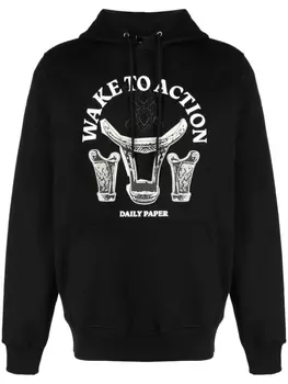 Daily Paper худи с надписью, черный