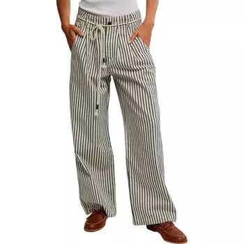 Дакота зауженные брюки на резинке в стиле рейлроуд Free People, цвет washed railroad