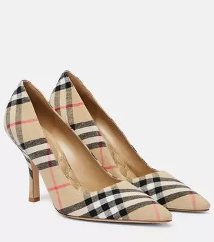 Dame 90 Check кеды из ткани Burberry, Sand Ip Check