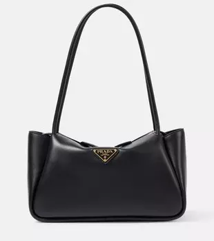 Дамская кожаная сумка через плечо среднего размера Darling Prada, черный